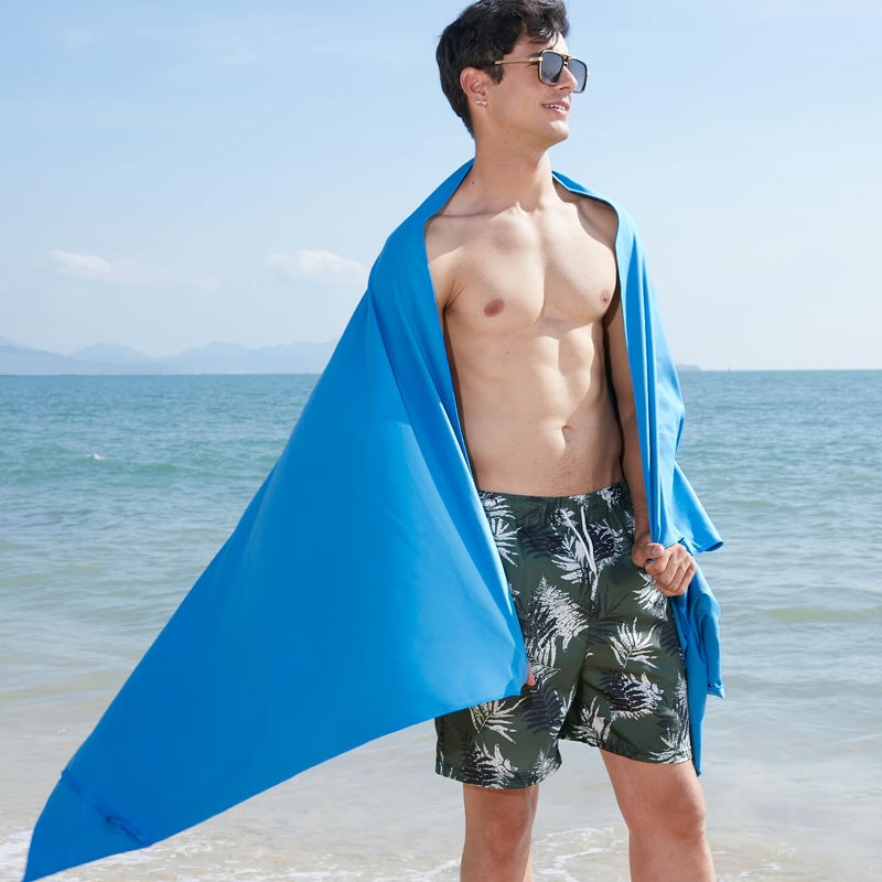 Rainleaf Microfiber Towel, 20 X 40 Inches. Blue. - Image 5